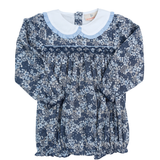 Cobalt Clover Smocked Bubble