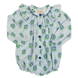 Blue Wildflowers Smocked Bubble
