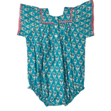 Blue Daisy Darling Block Print Bubble