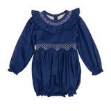 Smocked Navy Josephine Bubble