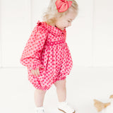 Ditsy Hearts Smocked Bubble- FINAL SALE