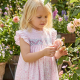 Blushing Blossom Smocked Angel Sleeve Dress