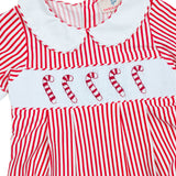 Candy Cane Smocked Boy Bubble