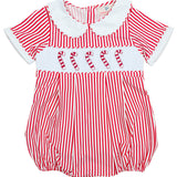 Candy Cane Smocked Boy Bubble