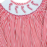 Candy Cane Smocked Bishop Bubble