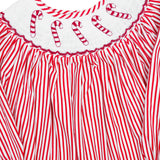 Candy Cane Smocked Bishop Dress