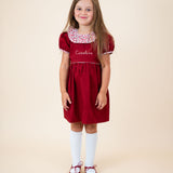 Red Floral Ruffle Collar Dress