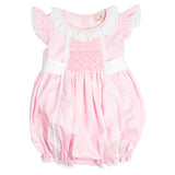 Pink Smocked Clara Bubble with Sash