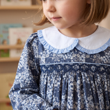 Cobalt Clover Smocked Bubble