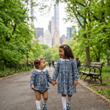Cobalt Clover Smocked Bubble