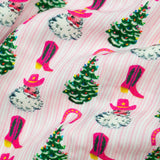 Cowboy Christmas Pink Stripe Pajama Set