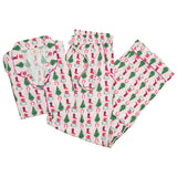 Cowboy Christmas Pink Stripe Ladies Pajamas