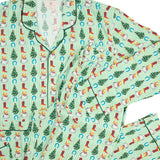 Cowboy Christmas Green Stripe Men's Pajamas