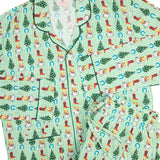 Cowboy Christmas Green Stripe Men's Pajamas