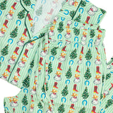 Cowboy Christmas Green Stripe Men's Pajamas