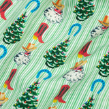 Cowboy Christmas Green Stripe Pajama Set