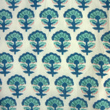 Blue Poppy Block Print Angel Sleeve Shorts Set