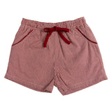 Deep Red Gingham Shorts