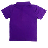 Embroidered Football Purple Polo Shirt