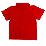Embroidered Football Red Polo Shirt