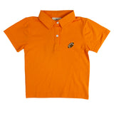 Embroidered Football Orange Polo Shirt