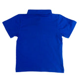 Embroidered Football Royal Blue Polo Shirt