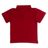 Embroidered Football Deep Red Polo Shirt