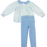 Light Blue Charleston Check Legging Set