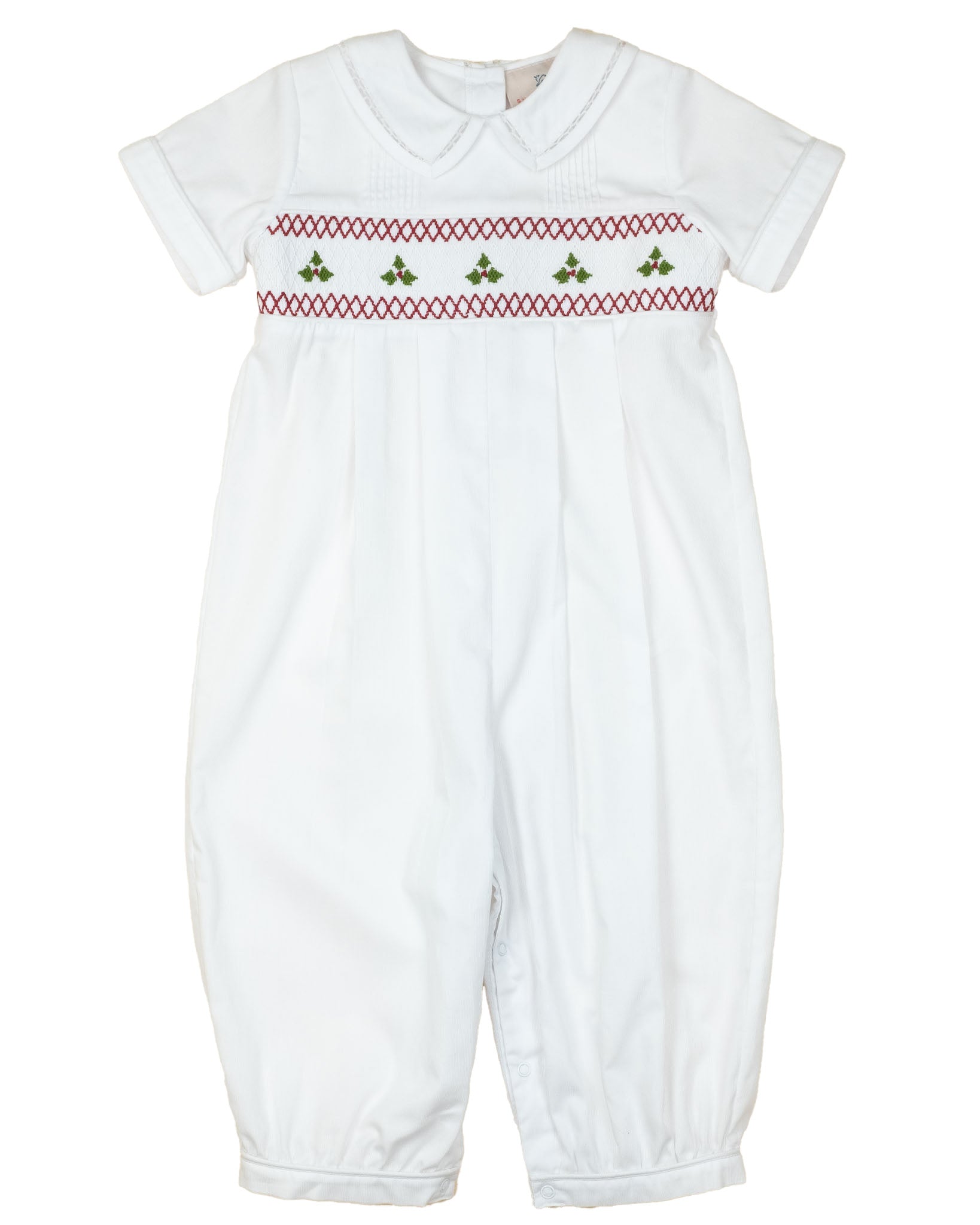 Holly Berry Smocked White Longall