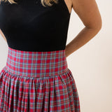 Red Tartan Plaid Maxi Skirt for Ladies- FINAL SALE