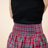 Red Tartan Plaid Maxi Skirt for Ladies- FINAL SALE