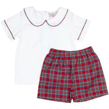 Red Tartan Plaid Short Set