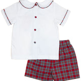 Red Tartan Plaid Short Set