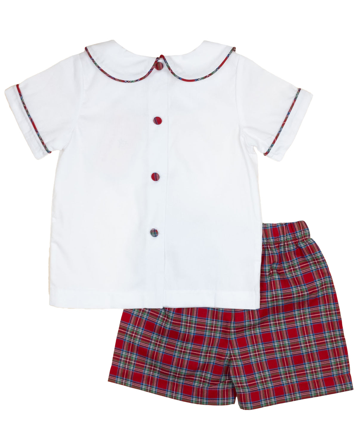 Red Tartan Plaid Short Set