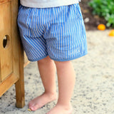 Blue Striped Tucker Shorts