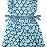 Navy Block Print Dress- FINAL SALE