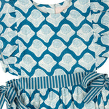 Navy Block Print Dress- FINAL SALE