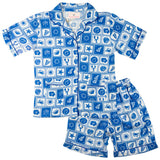 Blue Quilt Pajama Set