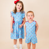 American Flag Gingham Print Shortall