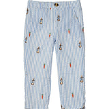 Bunnies and Carrots Embroidered Seersucker Pants