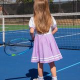 Purple and White Knit Tennis Dress