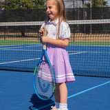 Purple and White Knit Tennis Dress