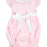 Pink Smocked Clara Bubble with Sash