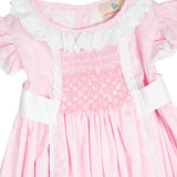 Pink Smocked Clara Bubble with Sash