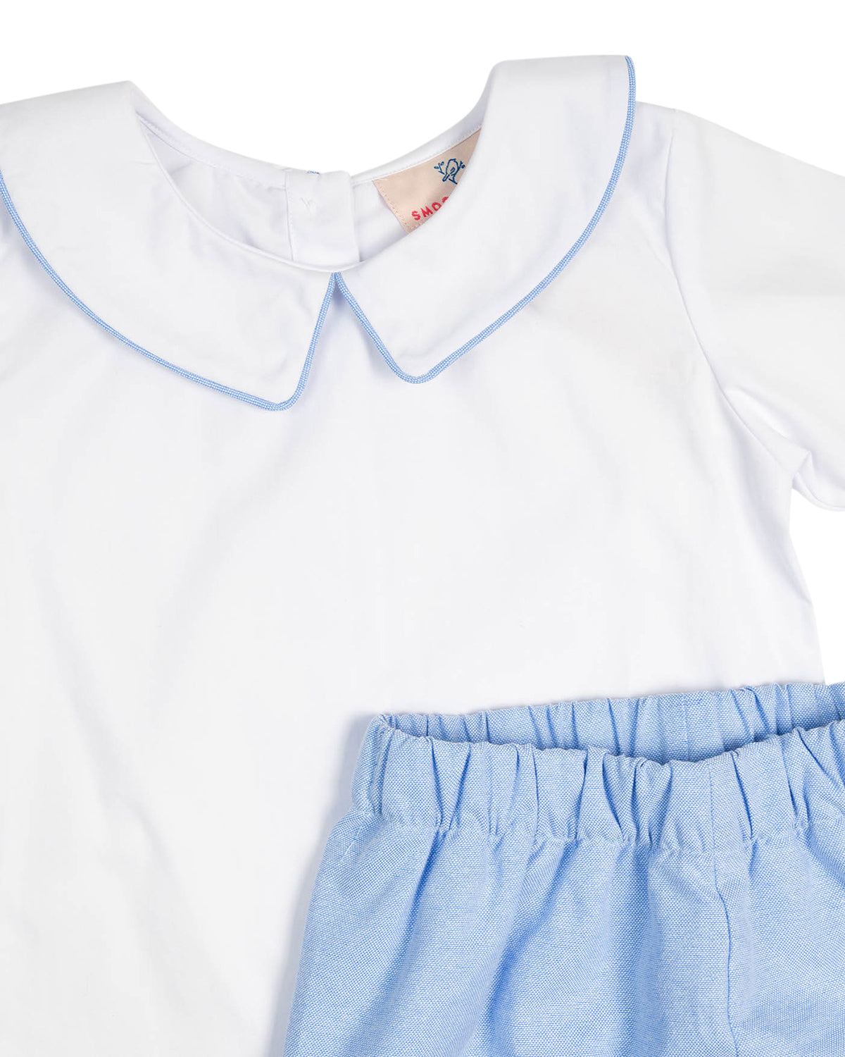 Blue Shorts with Peter Pan Collar Shirt