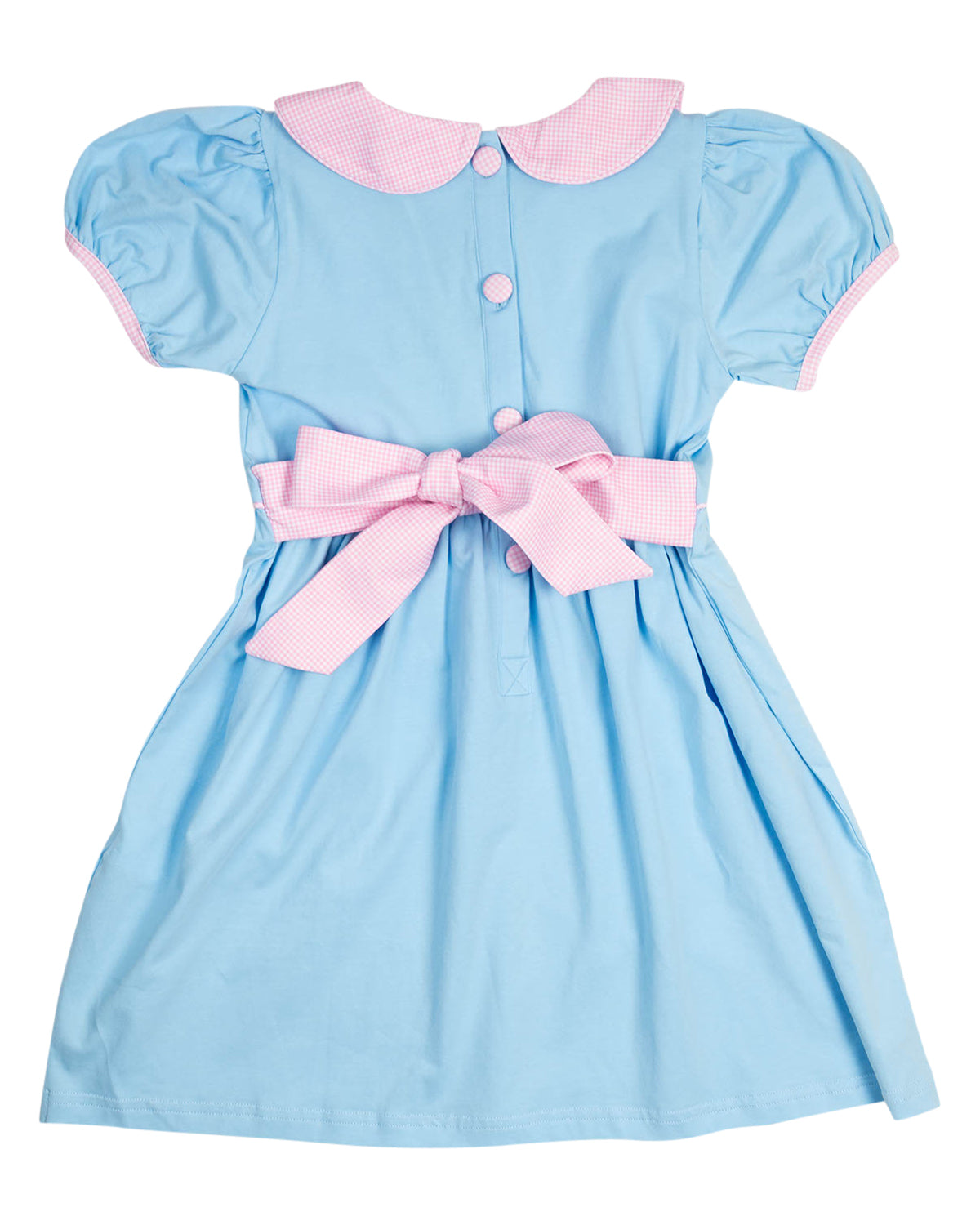 Blue and Pink Knit Peter Pan Dress