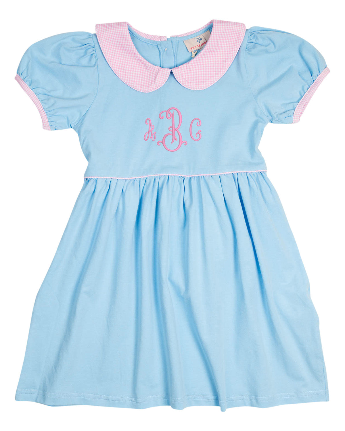 Blue and Pink Knit Peter Pan Dress