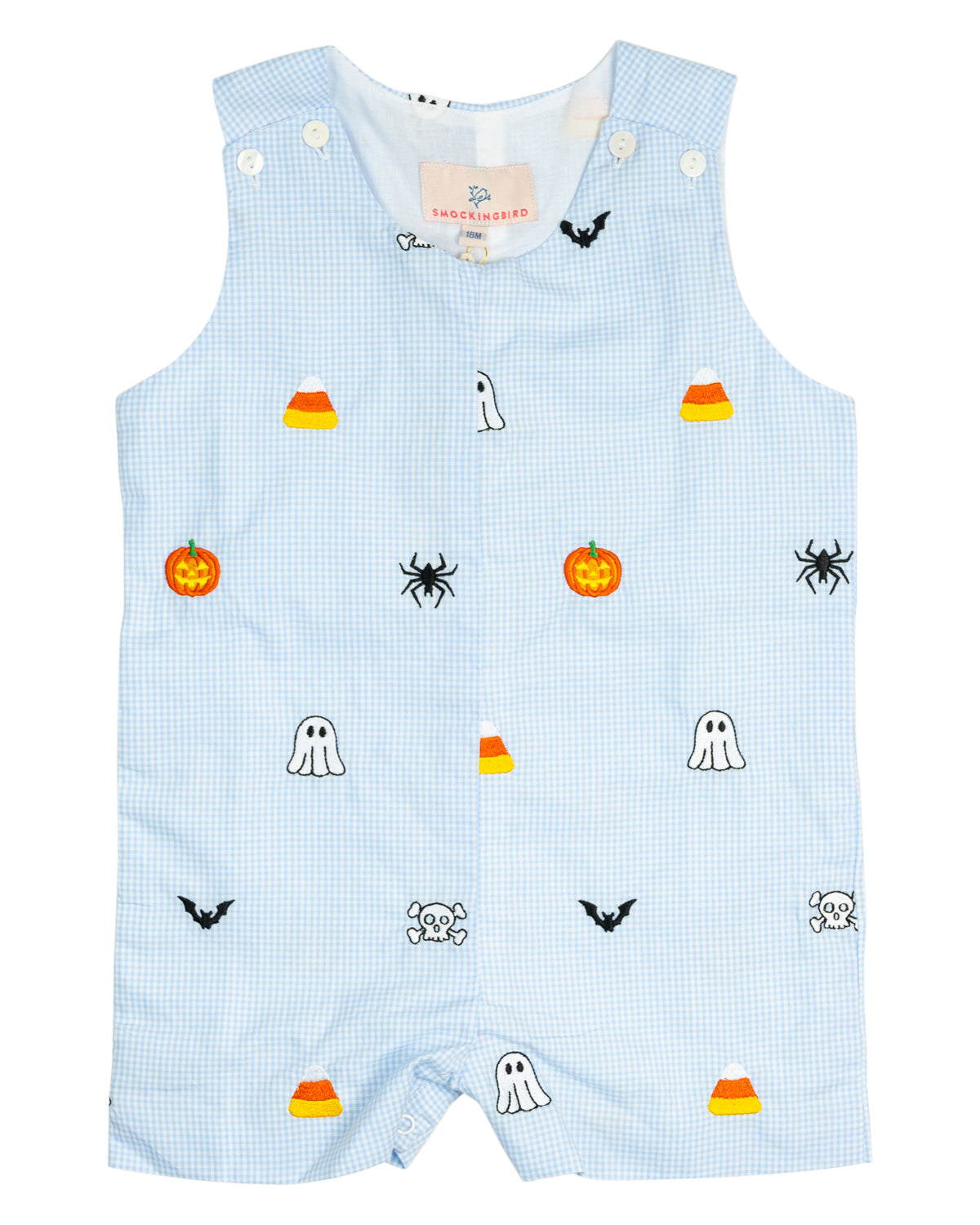 Halloween Embroidered Light Blue Shortall- FINAL SALE