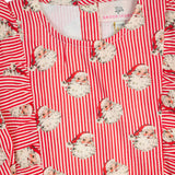 Red Striped Vintage Santa Ruffle Bubble- FINAL SALE