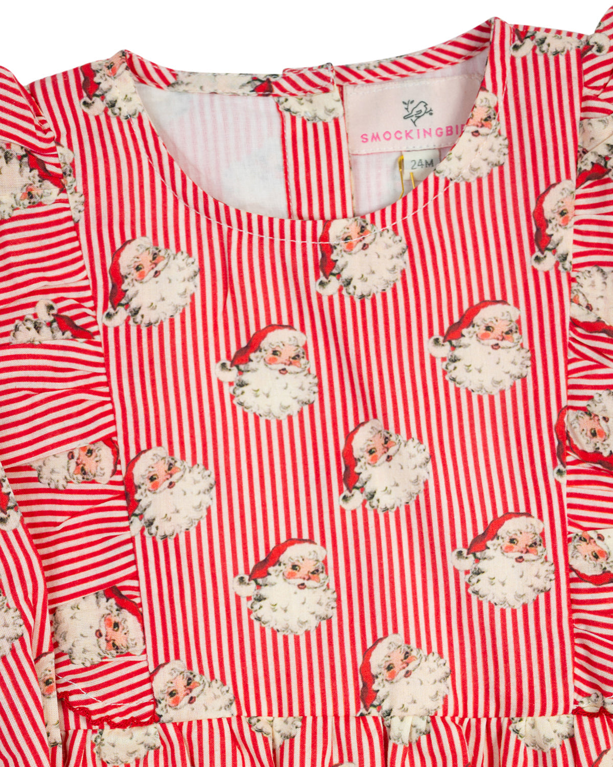 Red Striped Vintage Santa Ruffle Bubble